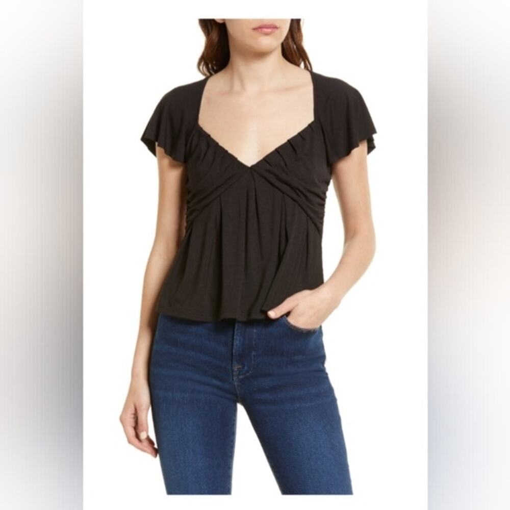 Frame gathered cap sleeve women’s top XL, NWOT